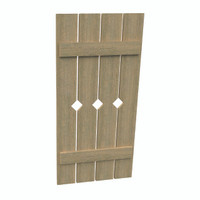 Fypon shutter___SH4PD24X100RS___SHUTTER 4 PLANK W/DIAMOND24X100X1-1/2 ROUGH SAWN WOOD GRAIN