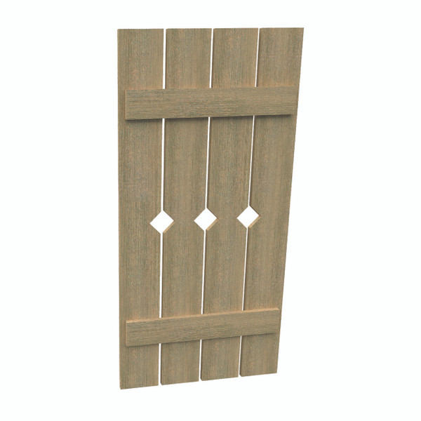 Fypon shutter___SH4PD24X50RS___SHUTTER 4 PLANK W/DIAMOND24X50X1-1/2 ROUGH SAWN WOOD GRAIN