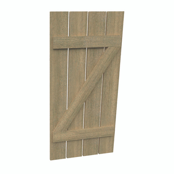 Fypon shutter___SH4PZ24X94RS___SHUTTER 4 PLANK Z-BATTEN24X94X1-1/2 ROUGH SAWN WOOD GRAIN