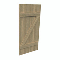 Fypon shutter___SH4PZC24X75RS___SHUTTER 4 BOARD AND Z-BATTEN24X75X1-1/2 ROUGH SAWN WOOD GRAI