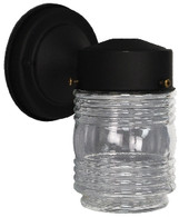 Black Metal Porch Light With Jelly Jar Style Globe 