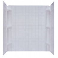 42"X54" Mobile Home Three Piece Surround With Shelves (White) For Tub/Tub Height Shower Pan