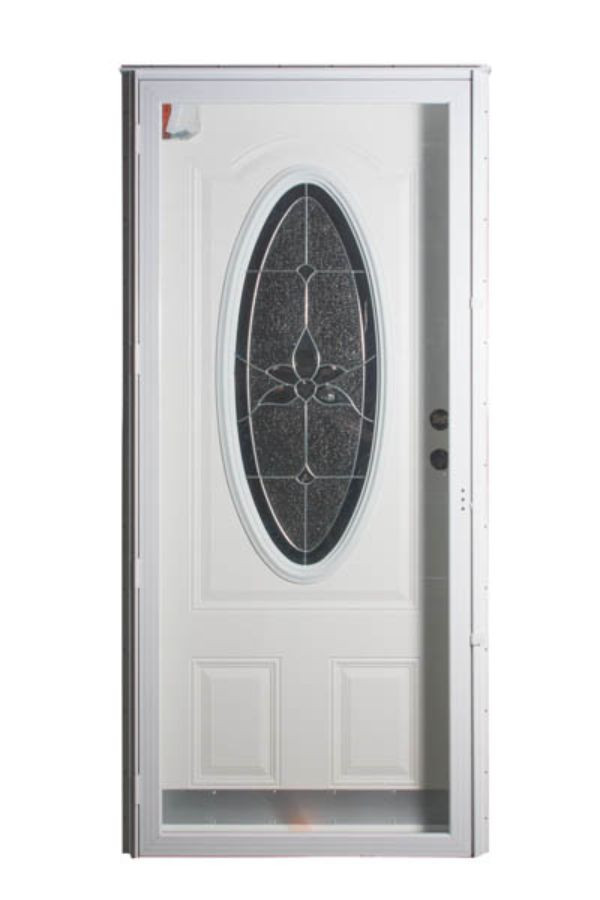 9000 Series Elixir Vinyl Steel Combo Door 6 Panel With 3 4 Oval Window Size 34 X76 Lakeway Supply