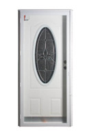 9000 Series Elixir Vinyl Steel Combo Door 6 Panel with 3/4 Oval Window Size 34"X76" 