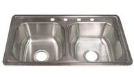 Stainless Steel Mobile Home Kitchen Sink with Faucet Ledge (8" Deep) 
