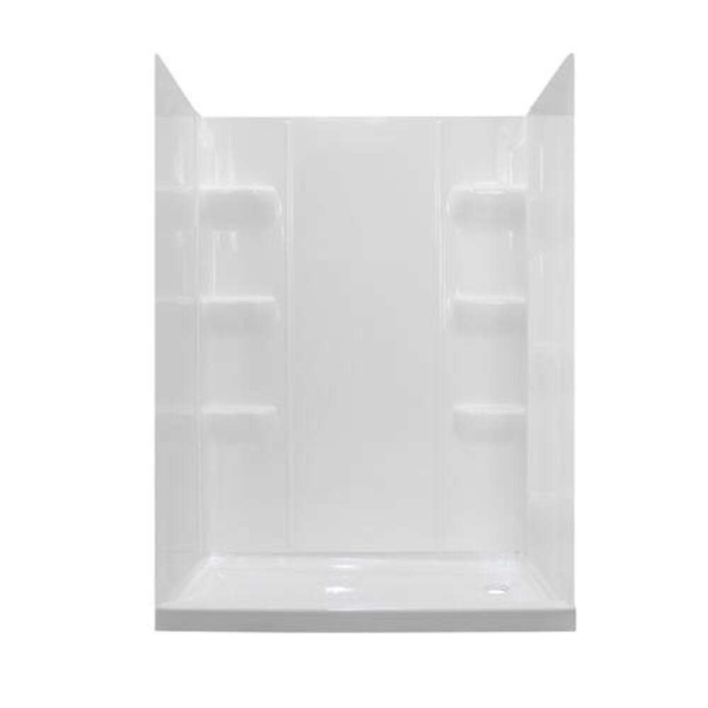 27"X54 Fiberglass Shower Kit Includes Shower Pan & Surround Wall Elite