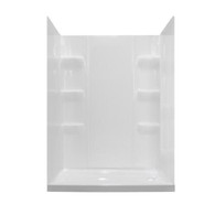 27"X54 Fiberglass Shower Kit Includes Shower Pan & Surround Wall Elite - White (Available in Left , Right, or Center Drain) 
