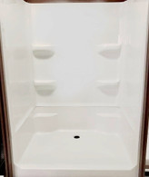 42" X 54" Fiberglass Shower Kit Includes Shower Pan & Surround Wall (Lyons Brand Elite) - White 