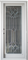 925 Series Cordell Combination Door Heavy Duty Size 36"X76" Full 64" Decorative Glass with All Glass Storm