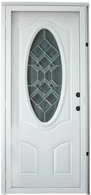 925 Series Cordell Combination Door Heavy Duty Size 34"X76" Decorative 3/4 Oval Glass with All Glass Storm
