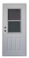 200 Series Cordell Outswing Steel Door Size 34"X76" 2 Panel with Vertical Slider Window 