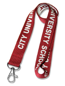 Woven-In Custom Lanyard - Text Only (Embroidered)