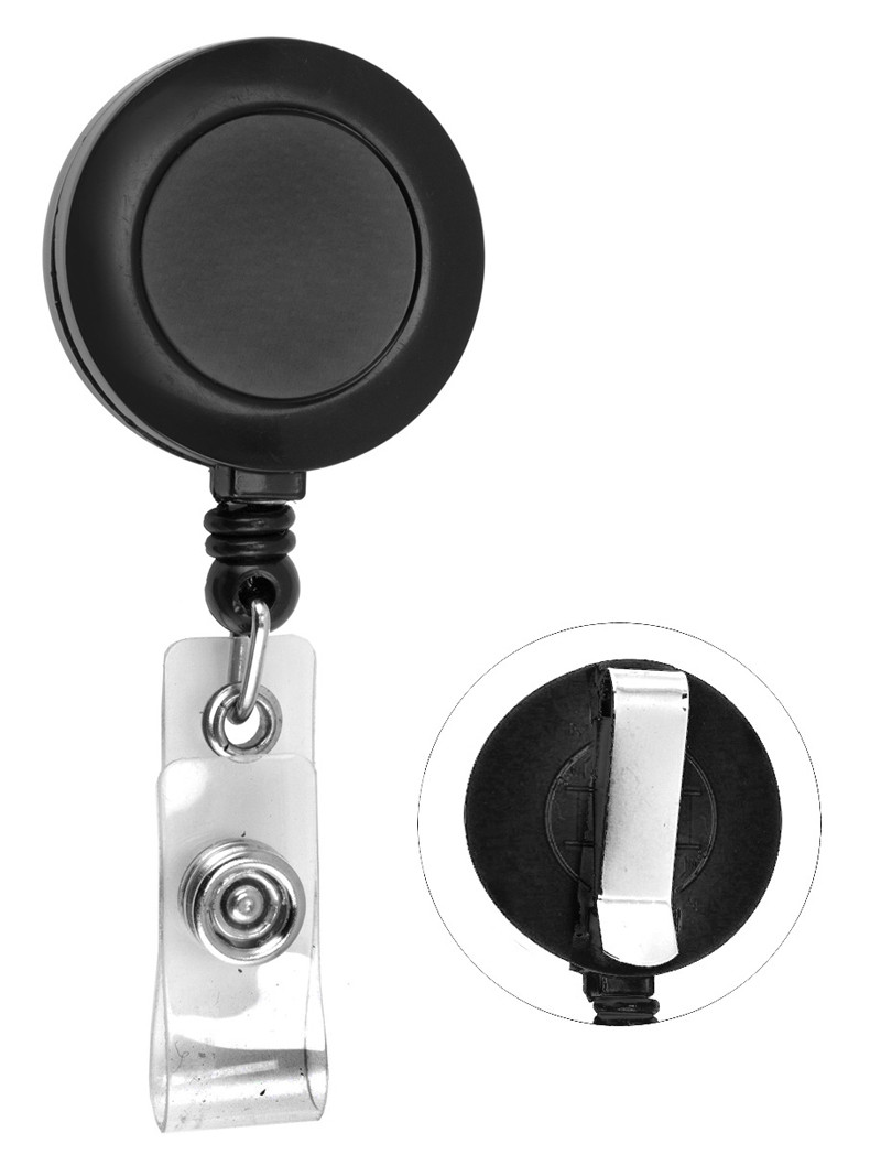 Round Retractable ID Badge Reel with PVC Strap & Belt Clip - PLAIN - Kenny  Products