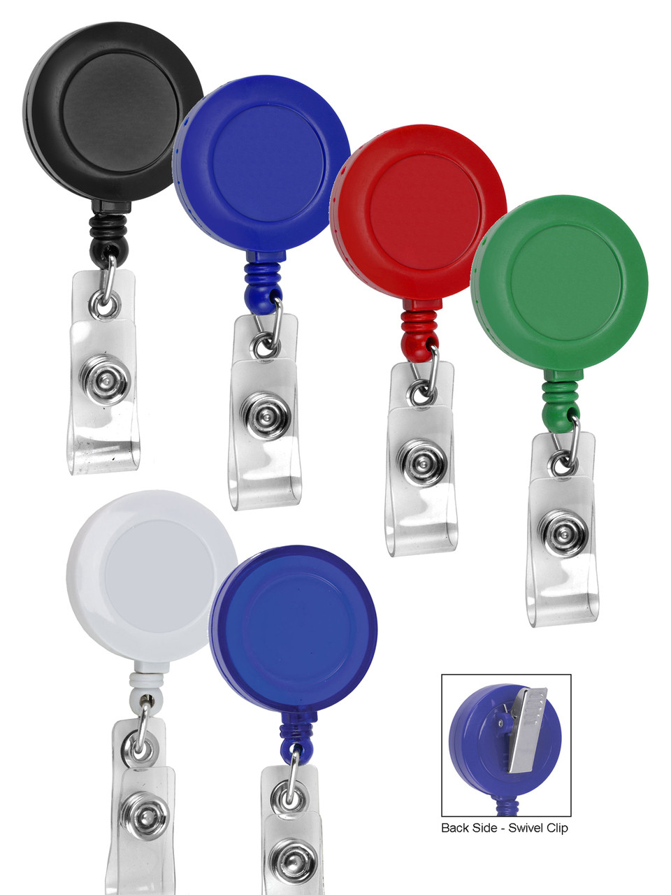 4Pcs) Heavy Duty Retractable Badge Reels Clip and Vertical Plastic