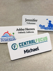 Full Color Plastic Name Tags w/ Personalization (1-1/4"x3")