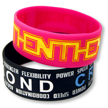 1" Debossed w/ Color Fill-In Silicone Wristband