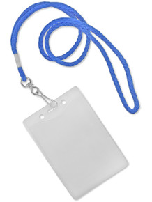 Round Lanyards with Swivel J-Hook & Vertical Badge Holders 4"x3" Combo Set