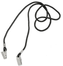 Thin Cord Open Ended Lanyard for Badge, BULLDOG CLIPS