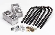 Belltech 2" Lowering Block Kits are an economic way to lower the rear of your Truck. All Belltech lowering blocks are built of die-cast aluminum and are sold as complete kits including cold rolled 1/2'' diameter U-blots with precision rolled threads, SAE plated washers and self locking nuts.

*** Your results may vary. 