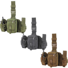 Condor MA25 Utility Leg Rig Drop Down Thigh MOLLE Platform 3 Pouches- OD Green/ Black/ Coyote Brown