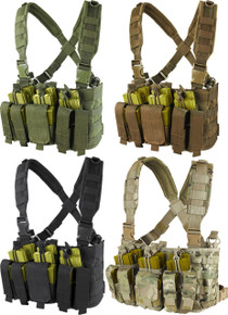 Condor MCR5 MOLLE 5.56 .223 Mag Pouch Rapid Assault Chest Rig Vest- OD Green/ Black/ Coyote Brown