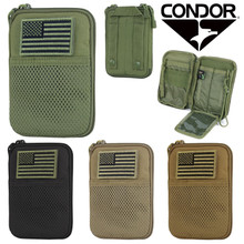 Condor MA16 MOLLE Passport ID Wallet Phone Pocket Pouch w/ USA Flag- OD Green/ Black/ Coyote Brown