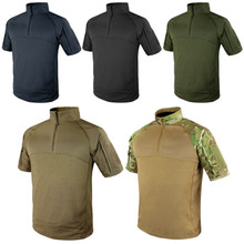 Condor 101144 Moisture Breathable Tactical 1/4 Zip Short Sleeve Combat Shirt- OD Green/ Black/ Tan/ Navy Blue