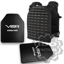 Condor 201068-002 LCS (Laser Cut System) Sentry Plate Carrier Black +  VISM?? Hard Ballistic Armor Panel Level III (UHArmor Panel Level III (UHMWPE) 10"X12" Shooters Cut / Single Curve