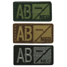 Condor 229AB- Velcro Blood Type Morale Patch AB Negative AB- OD Green, Tan/Brown, Black/Foliage