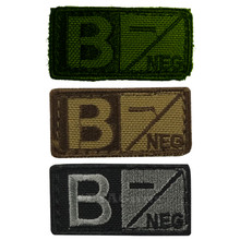 Condor 229B- Velcro Blood Type Morale Patch B Negative B- OD Green, Tan/Brown, Black/Foliage