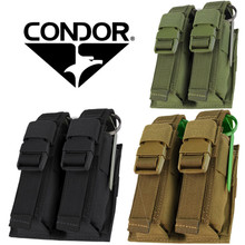 Condor 191063 Tactical SWAT Police Military Double Flashbang MOLLE Pouch - OD Green/ Black/ Coyote Brown