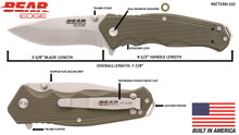 BEAR EDGE 61102 - 4 1/2" OD GREEN G10 SIDELINER W/TRIGGER AND BALL BEARING WASHERS BUILT IN USA (BX)