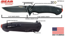 BEAR EDGE 61112 - 4 5/8" BLACK G10 ASSISTED OPENER W/BLACK BLADE