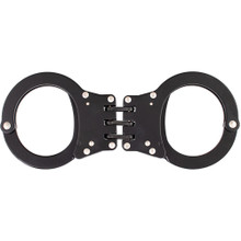 FOX OUTDOOR 39-40 DETECTIVE DOUBLE-LOCK HANDCUFFS WITH THREE HINGES - BLACK