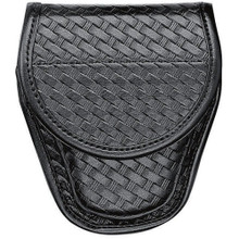 Bianchi BI-22178 Model 7917 Covered Double Handcuff Case HiddenSnap Basket Weave