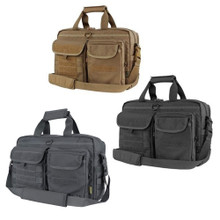 Condor 111072 Tactical Elite Metropolis Briefcase Travel Shoulder Bag- Black/ Brown/ Slate