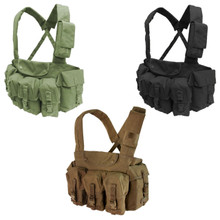 Condor CR Chest Rig with 7 Pouches for 5.56mm Magazine Carrier Vest- OD Green/ Black/ Coyote Brown