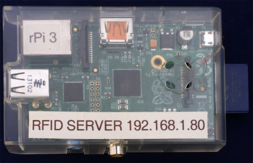 RFID Server on Raspberry Pi including case, SD Card with Linux and Application Software