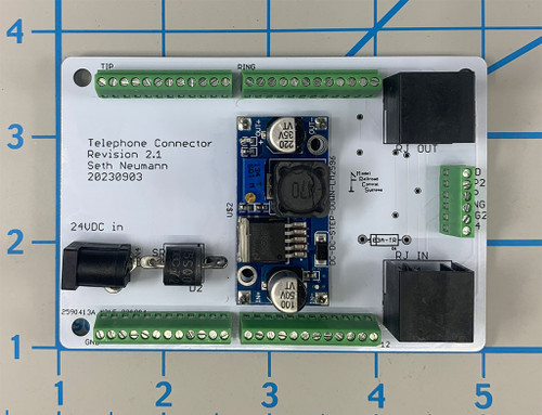 Telephone Connector version 2.1 Board with Bucking Converter and Bus Terminal  with 12 position Screw Terminals