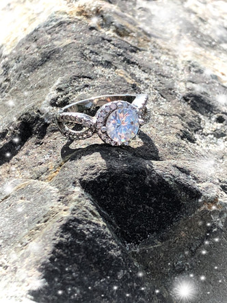 One of the prettiest cuts, it shines like a star. Just as pretty as a diamond but an even prettier price! This is a Cubic Zirconia 2ct. white gold plated ring. It is our Star of the sea Ring. 
