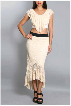 Lace stretch  skirt . Made in USA.  shipped from Hollywood to POMP, to you! FREE GIFT WITH PURCHASE!