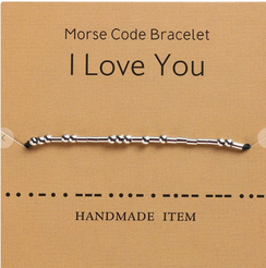 Morse code bracelet. Says I love You in code! How sweet!