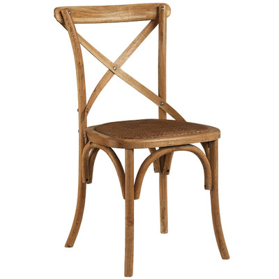 Bent wood with woven cushion this versatile chair combines well with any of our dining tables Like handmade chairs from 150 years ago, this beautiful little cross-backed wooden chair is a practical, lovely chair that is versatile enough to grace any rustic setting.