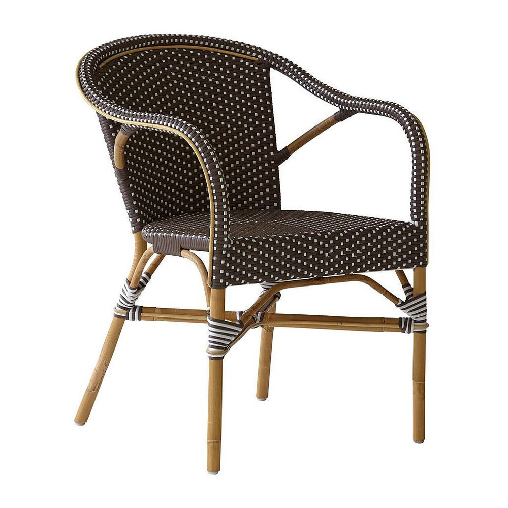 Madeleine Arm Chair, Cappuccino/White - Bistro Patio Furniture