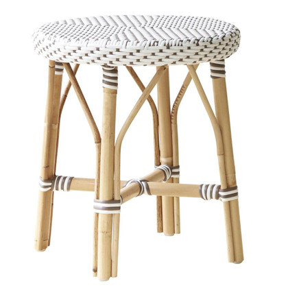 Simone Dinning Stool, White with Cappuccino Dots 
