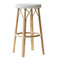 Simone Bar Stool, White with Cappuccino Dots