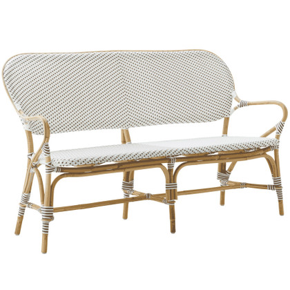 Isabell Bench, white with cappuccino dots
