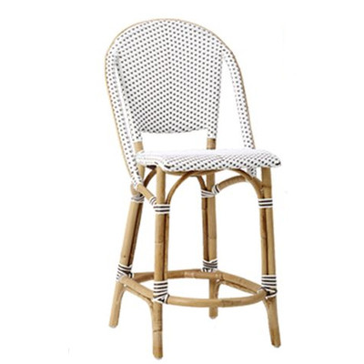Sofie Bar Stool, White with Cappuccino Dots