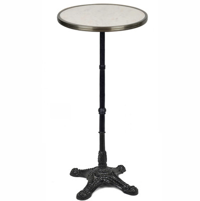 20" Solid Marble Top Bar Height Bistro Table 
