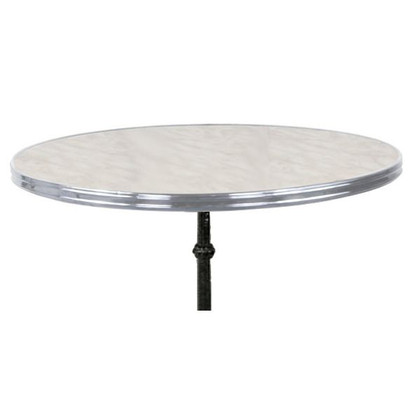 Traditional French Tabletop with White Marble top & chrome rim.